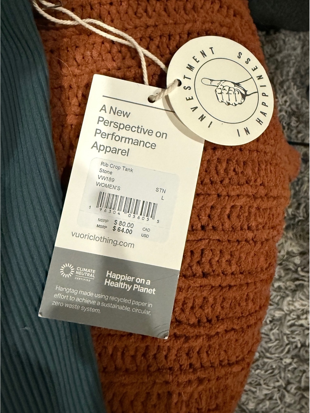 Vuori ribbed crop tank NWT - Picture 2 of 2